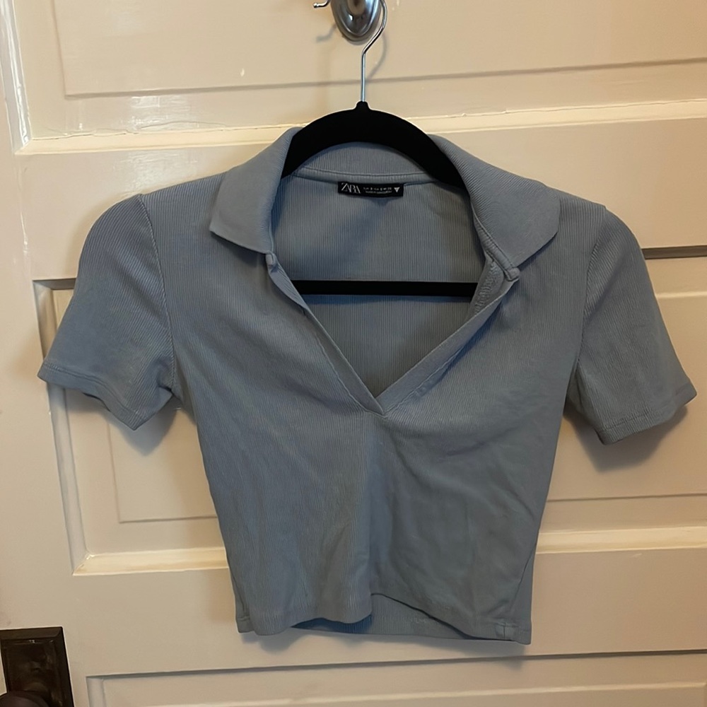 Zara Collared Crop Top